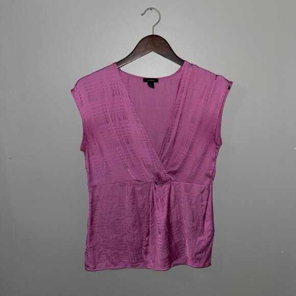 Halogen Sleeveless‎ Blouse Women's Size Medium Pink Rosebud Twist Front Top - Picture 5 of 9